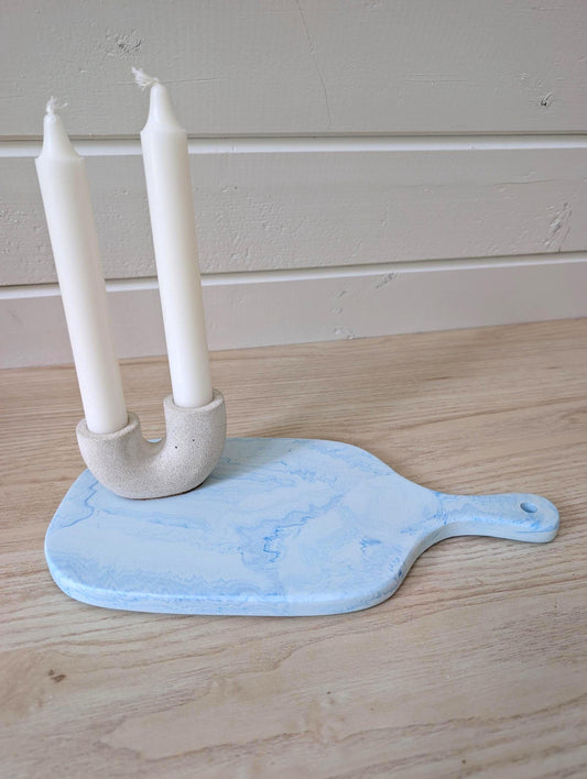 Blue Marbled Handled Tray