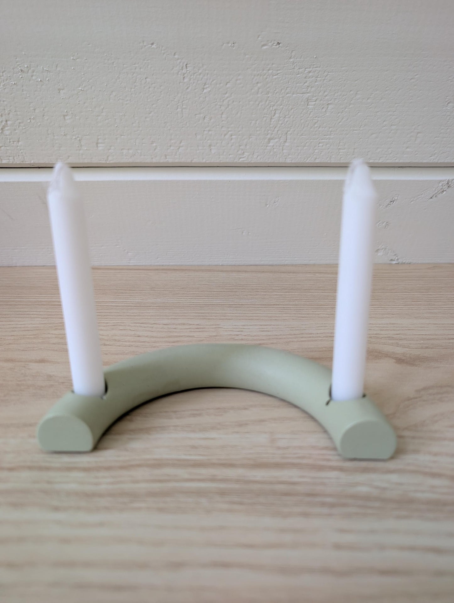 Crescent Mini Taper Holder, Minimalist Concrete Mini Candleholder