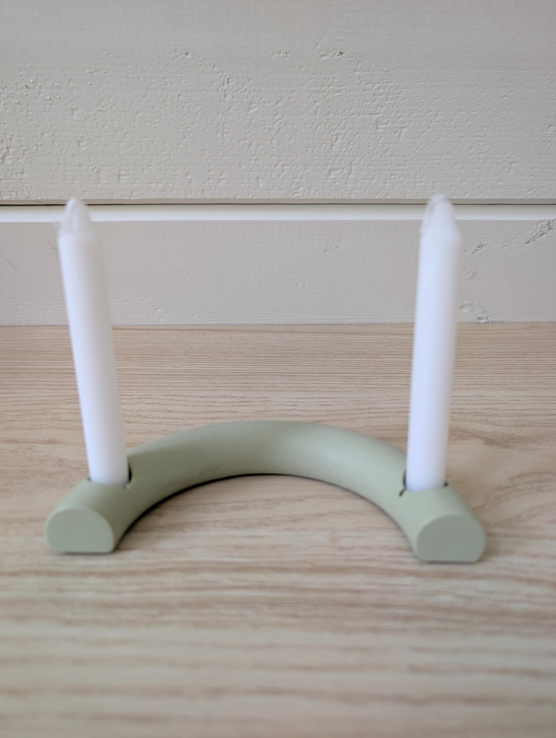 Crescent Mini Taper Holder, Minimalist Concrete Mini Candleholder