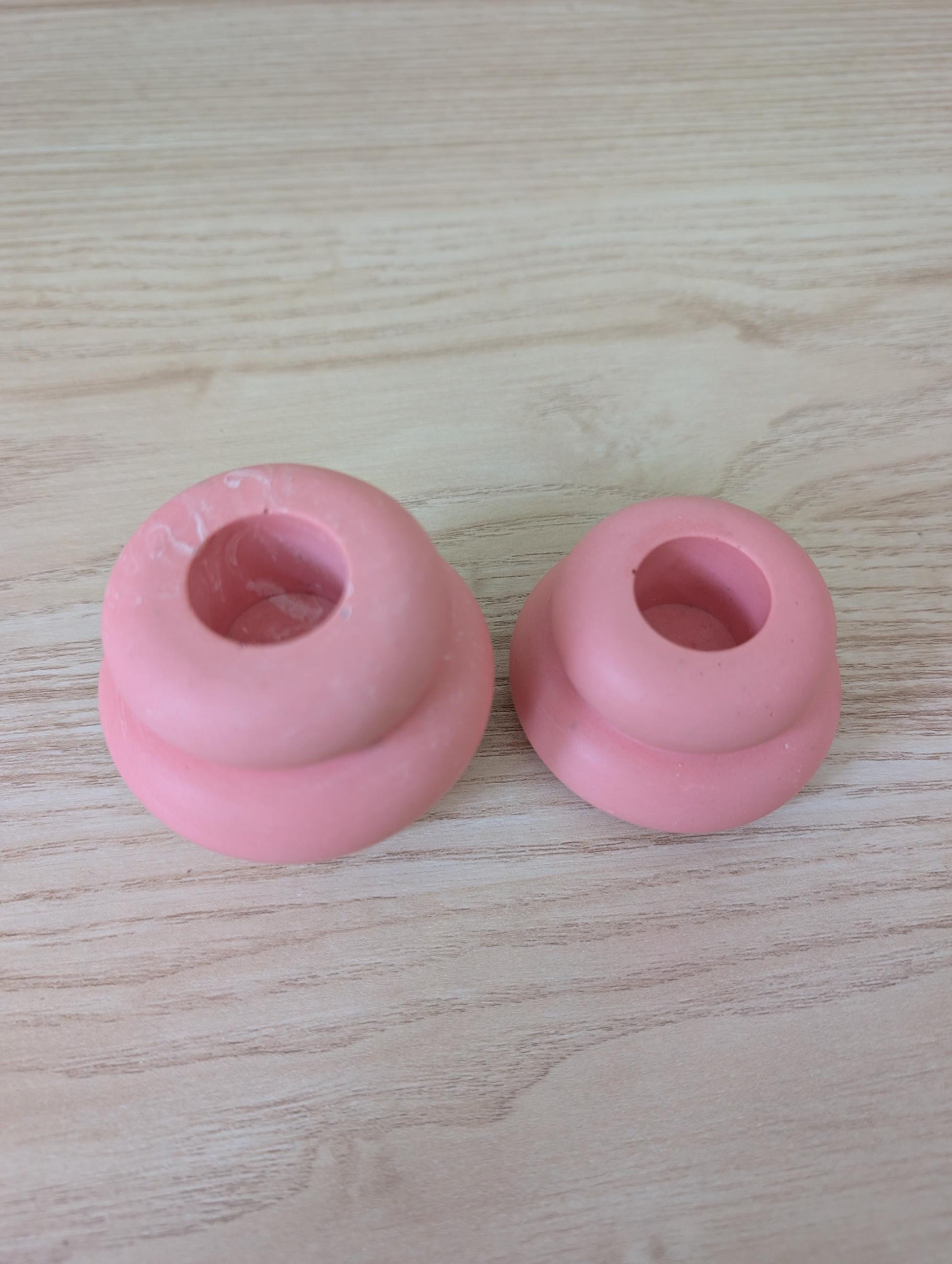 Pink Marbled Candlestick Holder Set