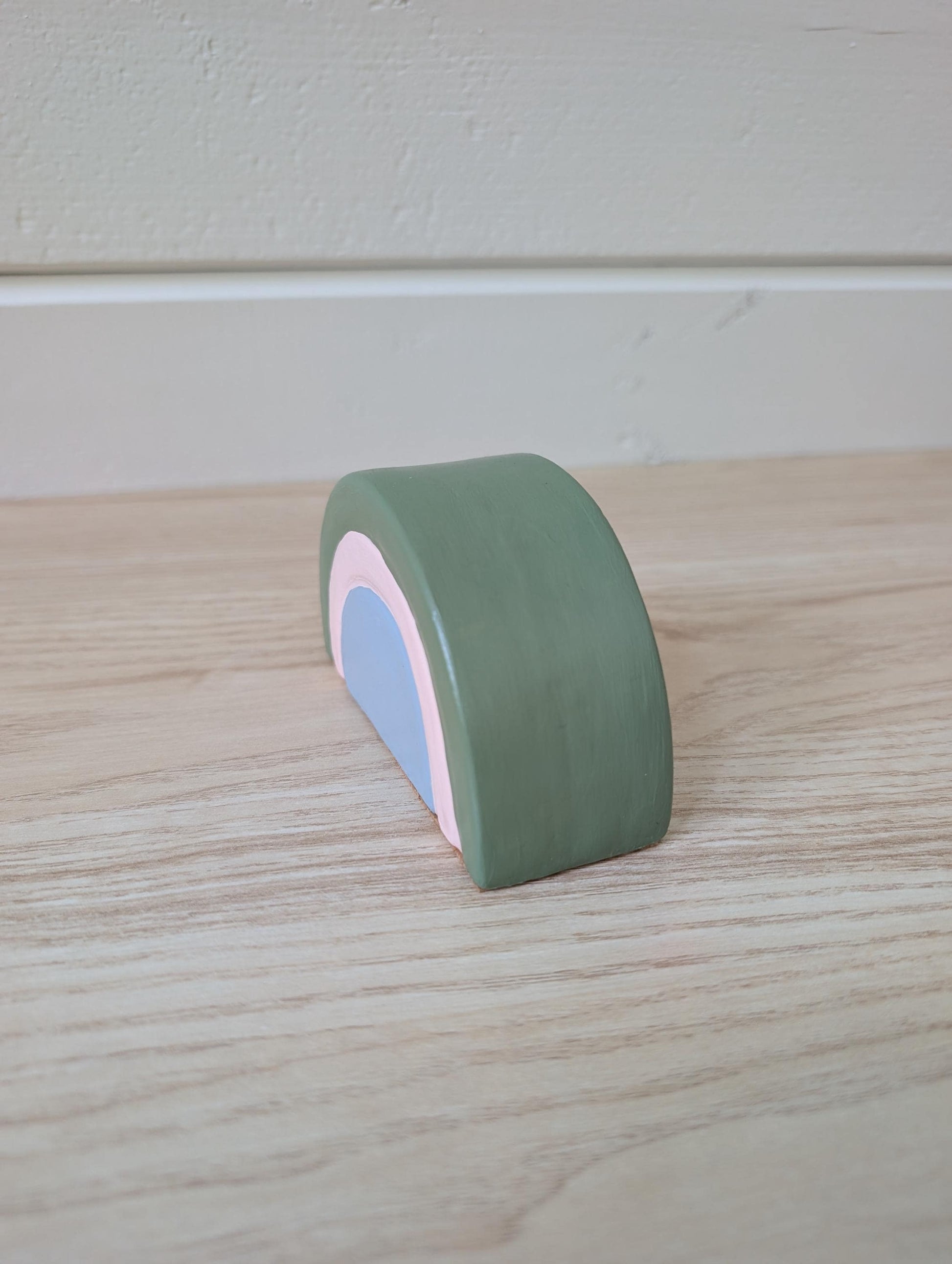 Painted Concrete Rainbow Bookend, Nursery Rainbow Shelf Decor