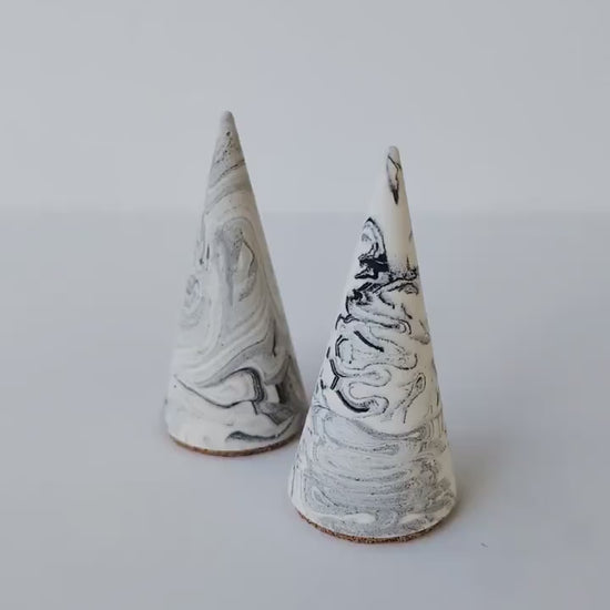 Marbled Blue and White Ring Cone Holder