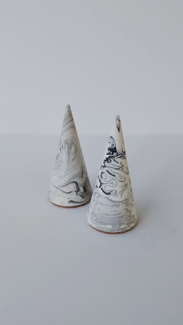 Marbled Blue and White Ring Cone Holder