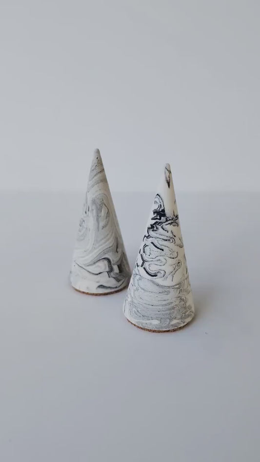 Marbled Blue and White Ring Cone Holder