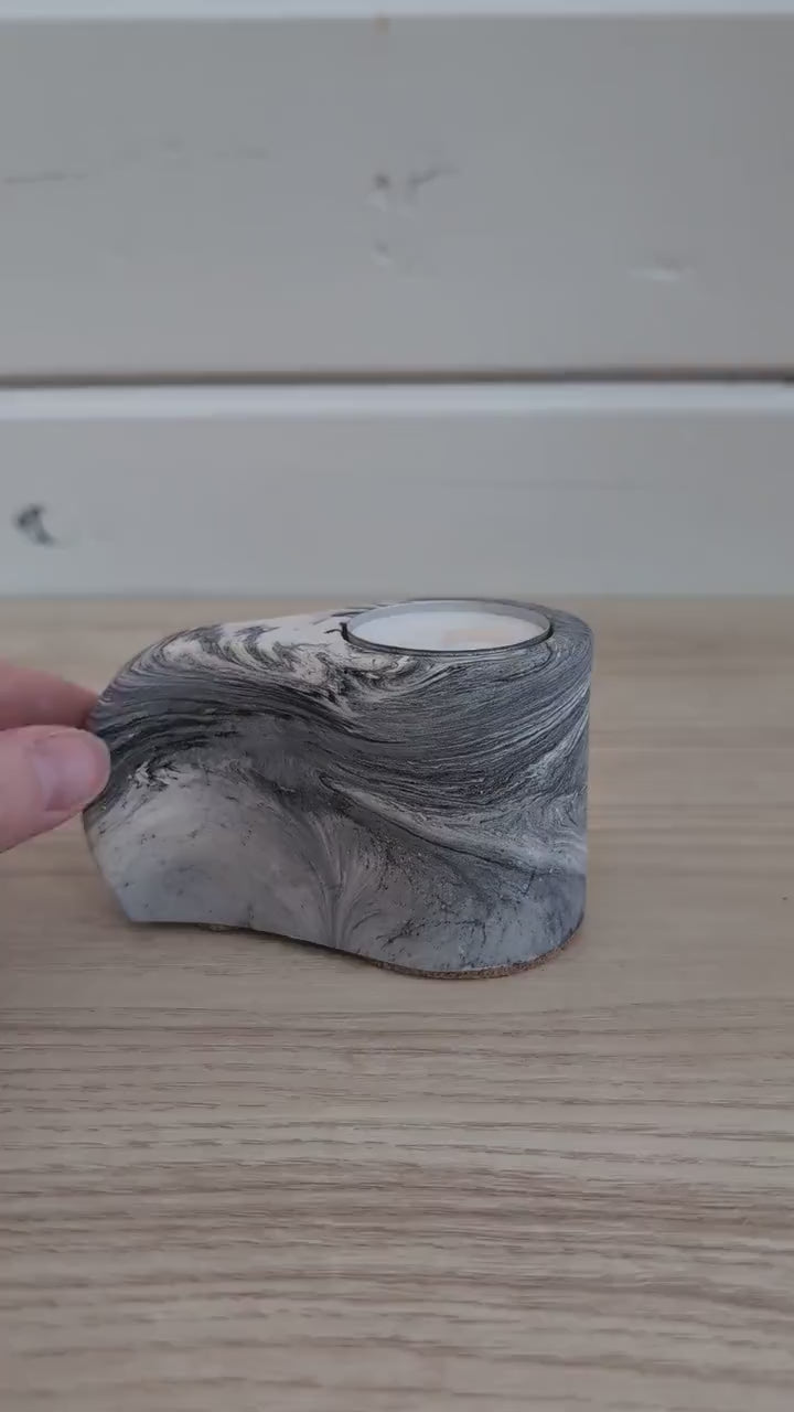 Marbled Modern Candle Holder