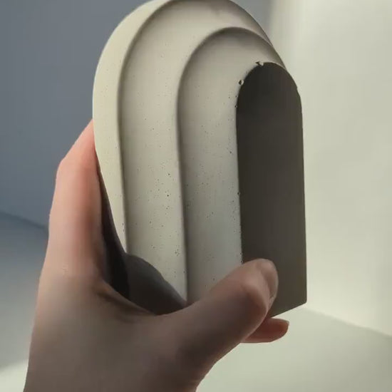 Black Concrete Terrazzo Arched Bookends