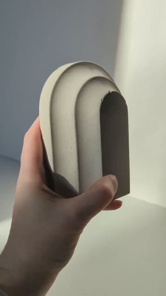 Black Concrete Terrazzo Arched Bookends