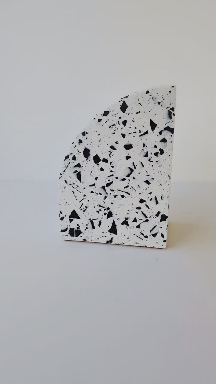 Multicolor Geometric Eco-Friendly Terrazzo Bookends