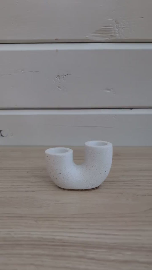 Concrete Double Taper Candle Holder