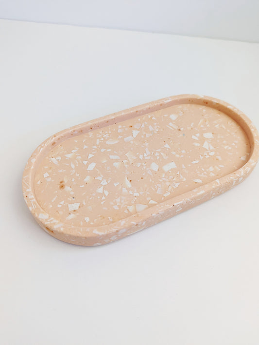 Peach & White Terrazzo Small Tray