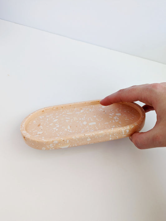 Peach & White Terrazzo Small Tray