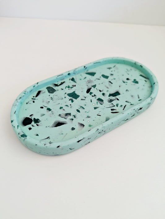 Mint & Dark Green Terrazzo Small Tray