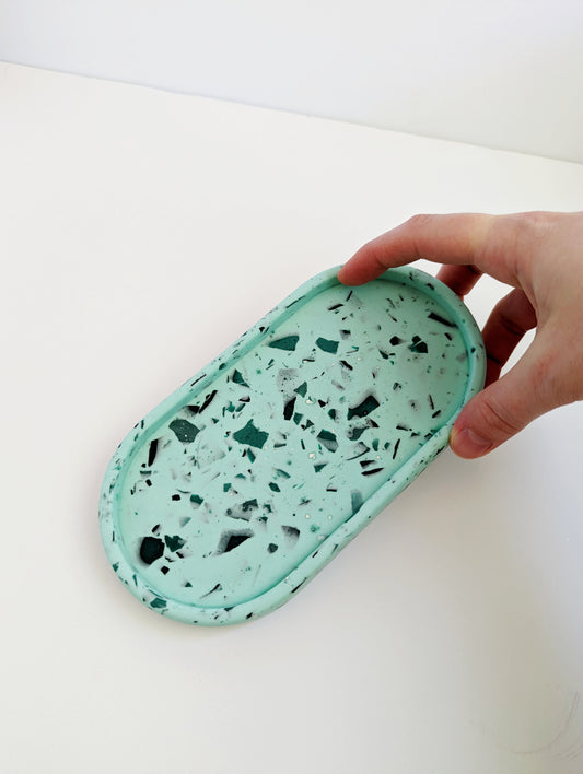 Mint & Dark Green Terrazzo Small Tray