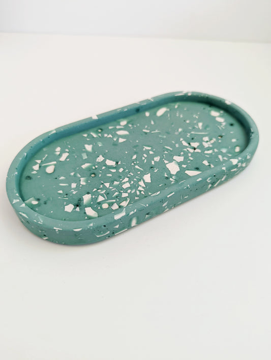 Sage Green & White Terrazzo Small Tray