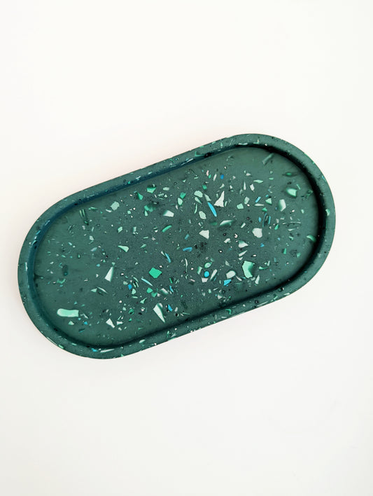 Dark Green & Mint Terrazzo Small Tray