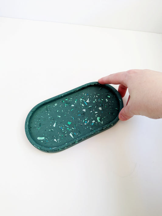 Dark Green & Mint Terrazzo Small Tray