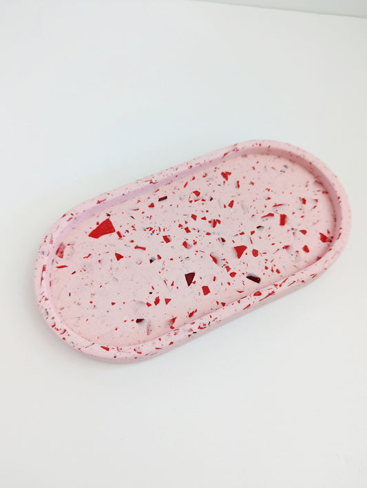 Pink & Red Terrazzo Small Tray