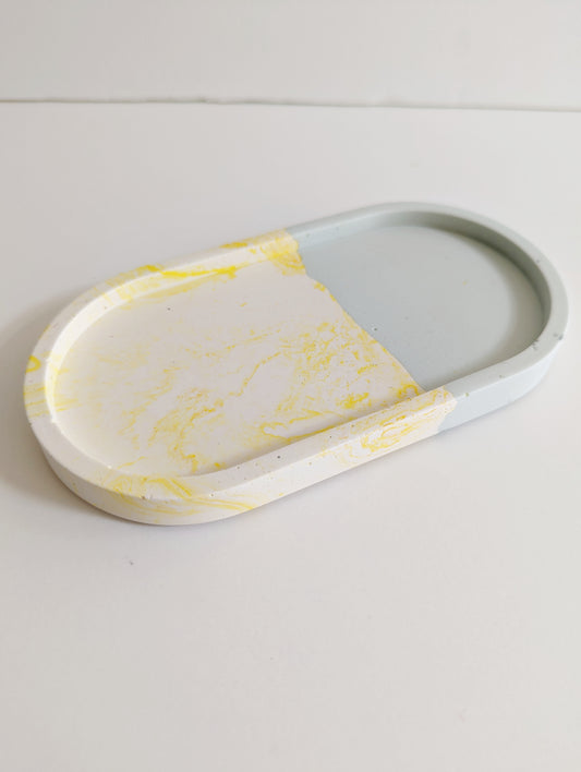 Yellow & Blue Marbled Small Tray