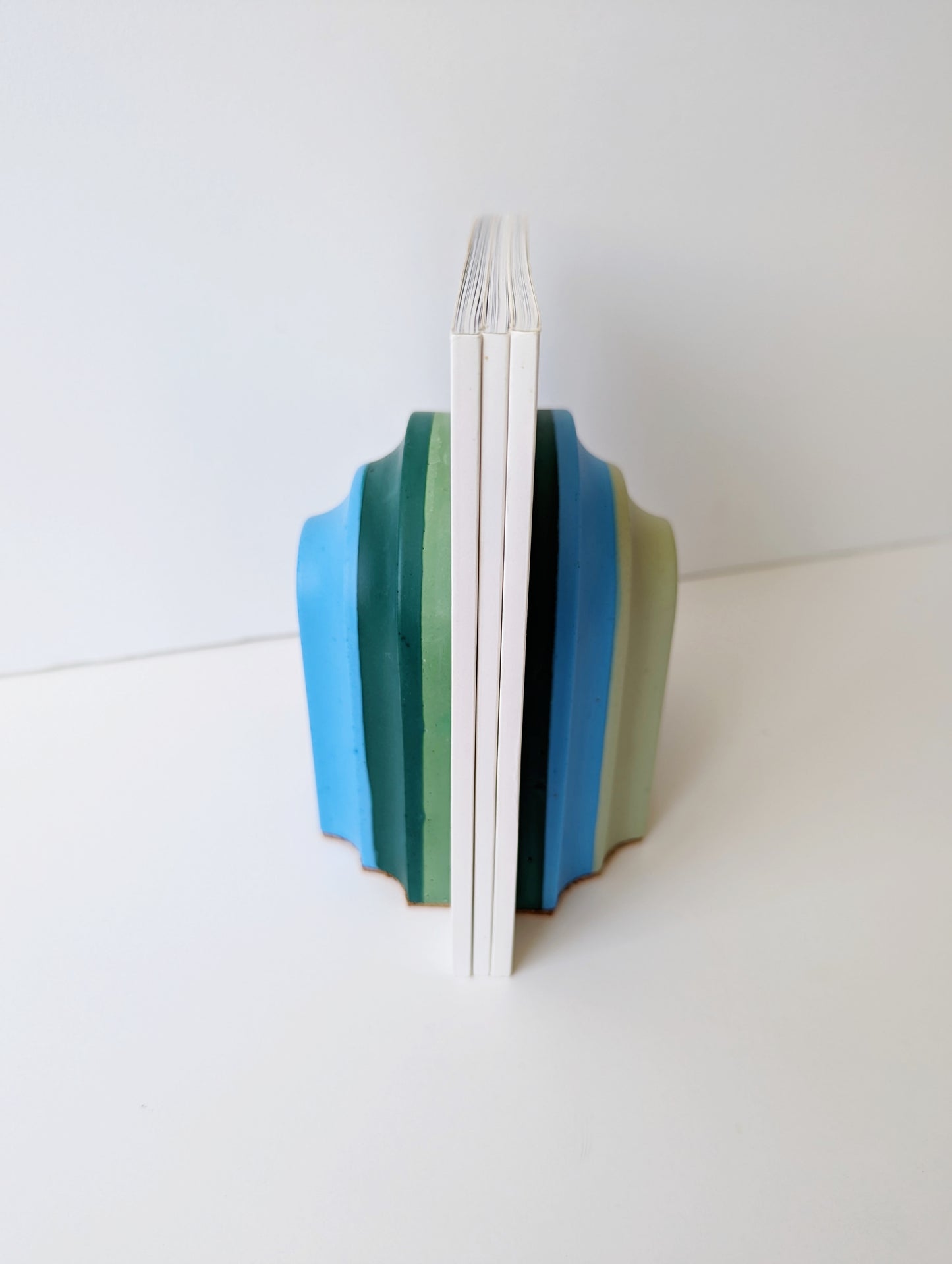 Green Layered Arch Bookends (Set of 2)