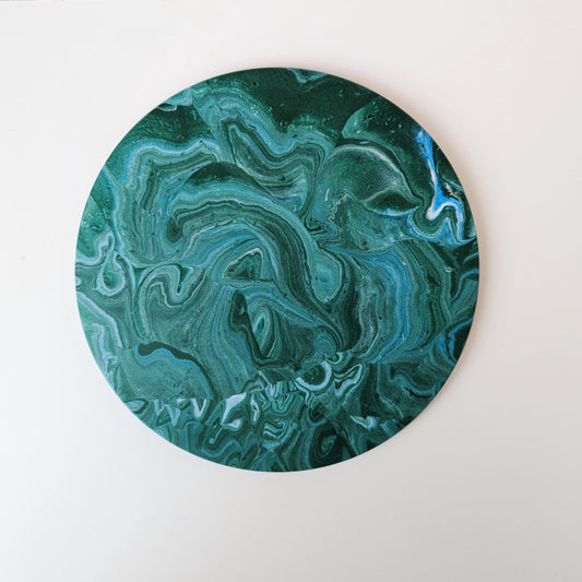 Forest Marbled Round Tray