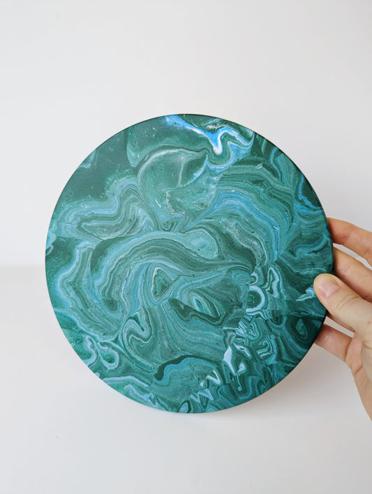 Forest Marbled Round Tray