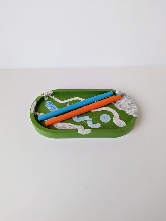 Green Shapes Small Tray