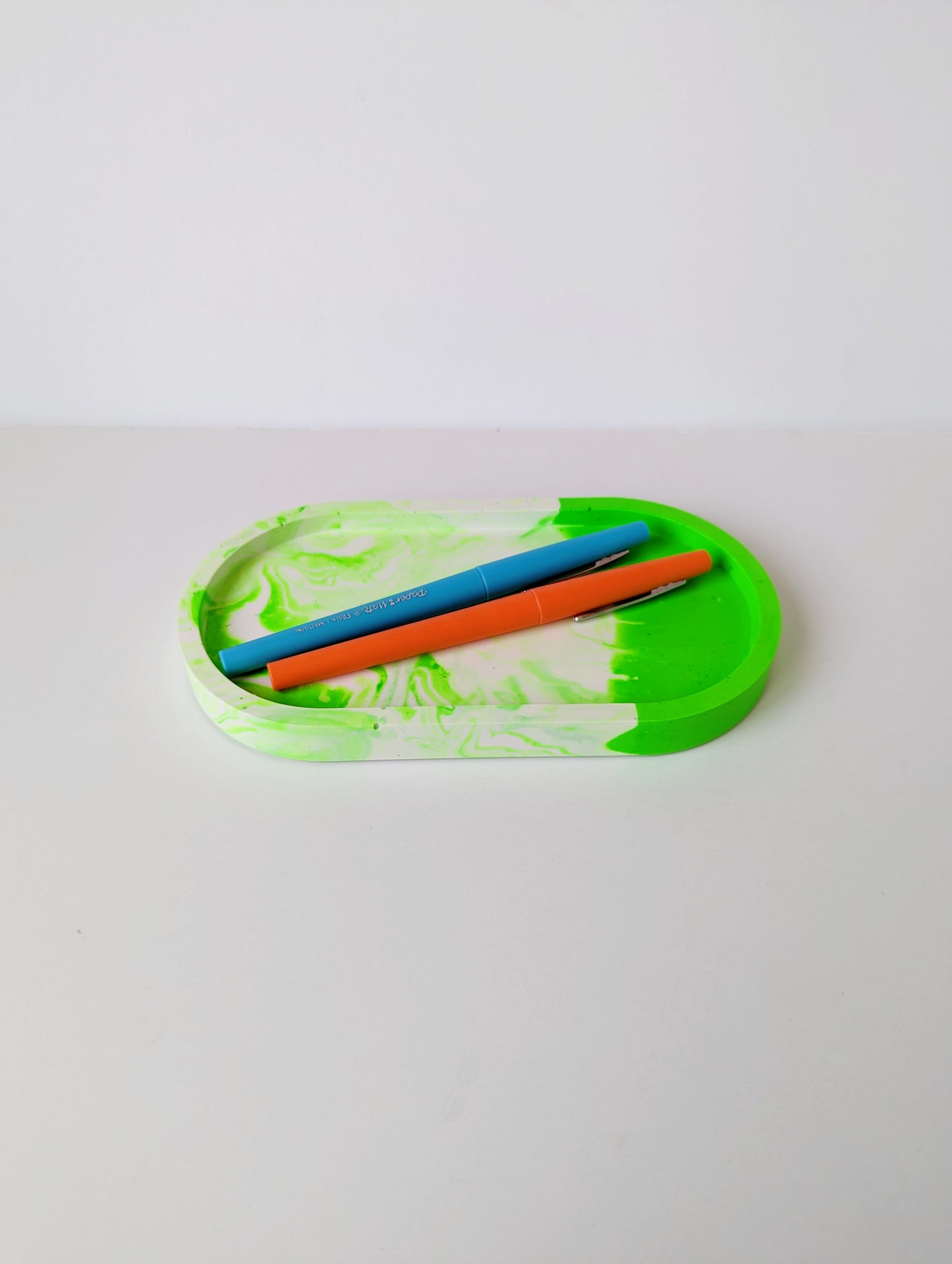 Neon Green Marbled Small Tray