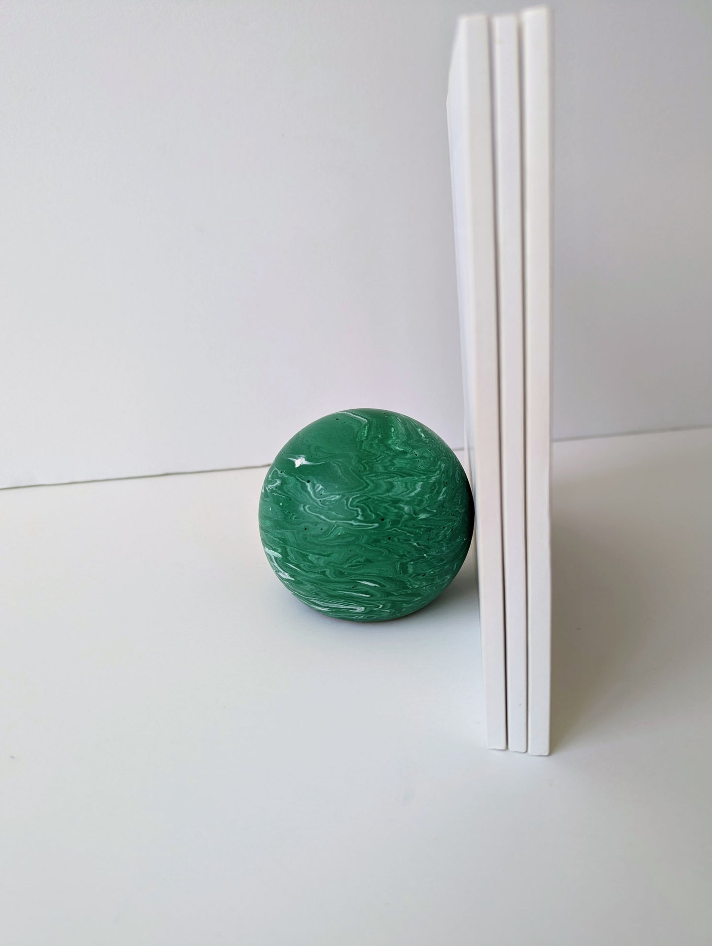 Green Marbled Sphere Doorstop