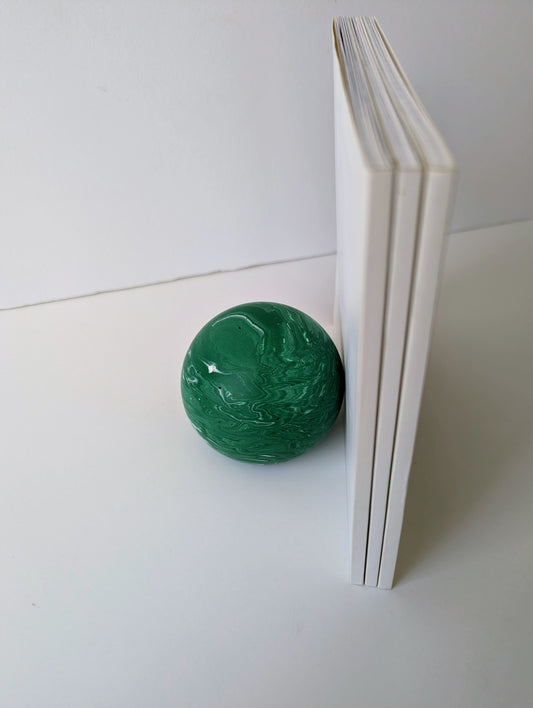 Green Marbled Sphere Doorstop