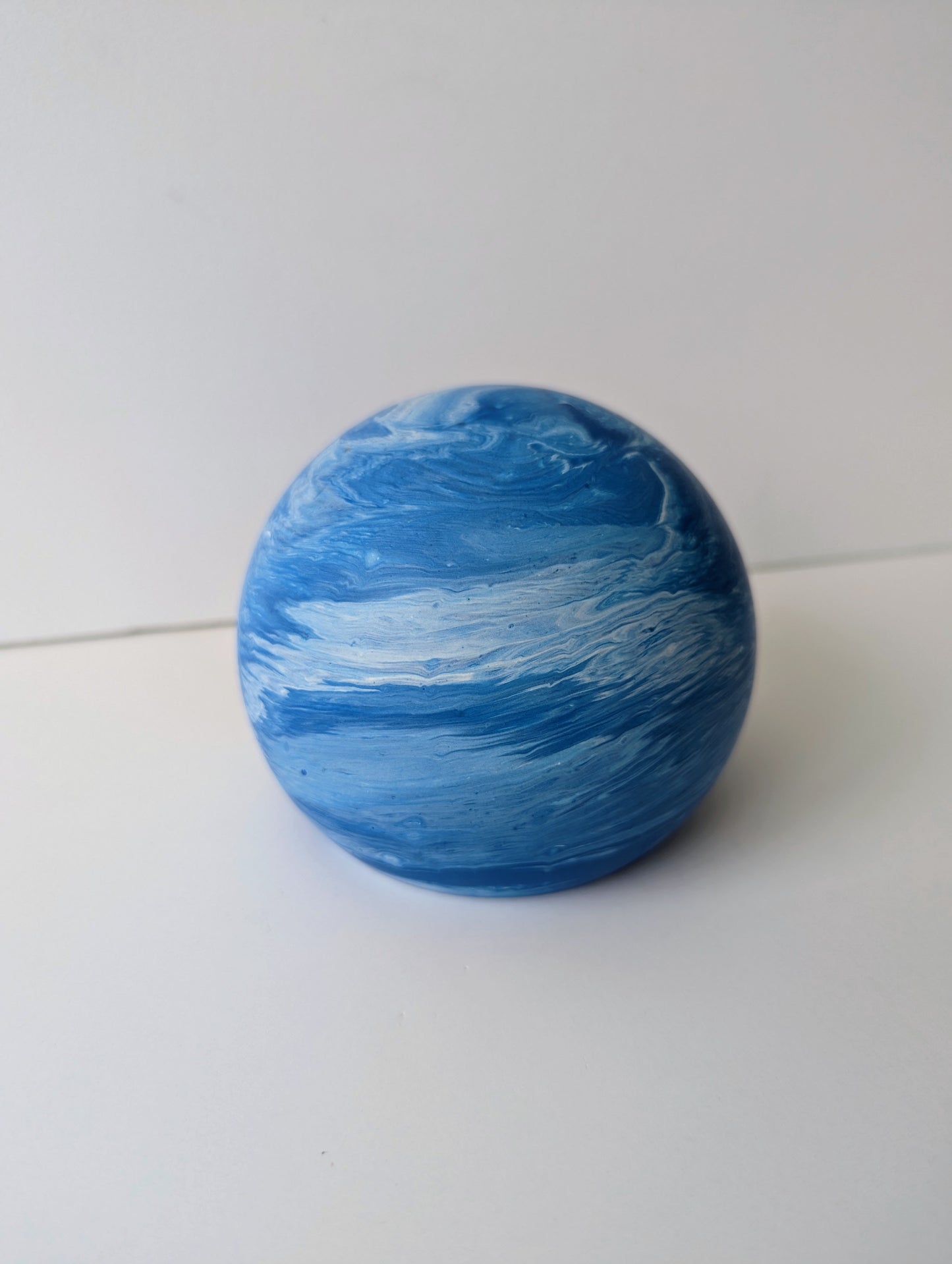 Blue Marbled Sphere Bookend / Doorstop