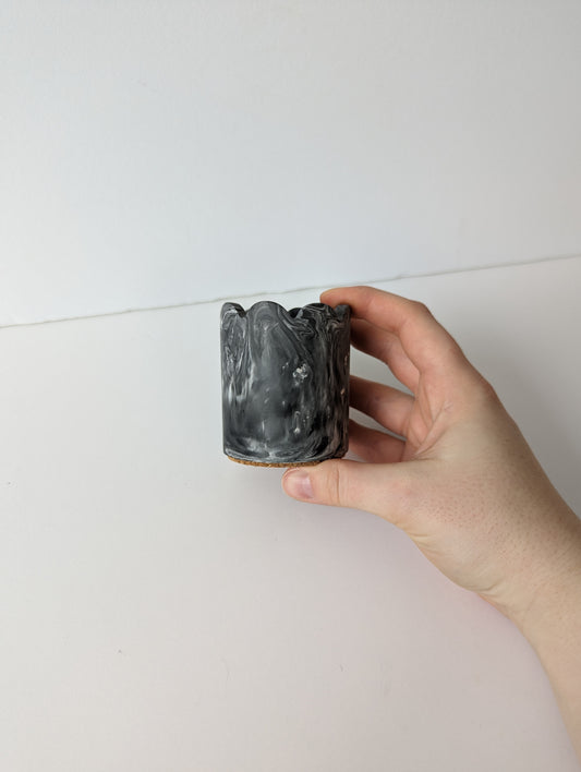 Black Marbled Wave Pen Holder