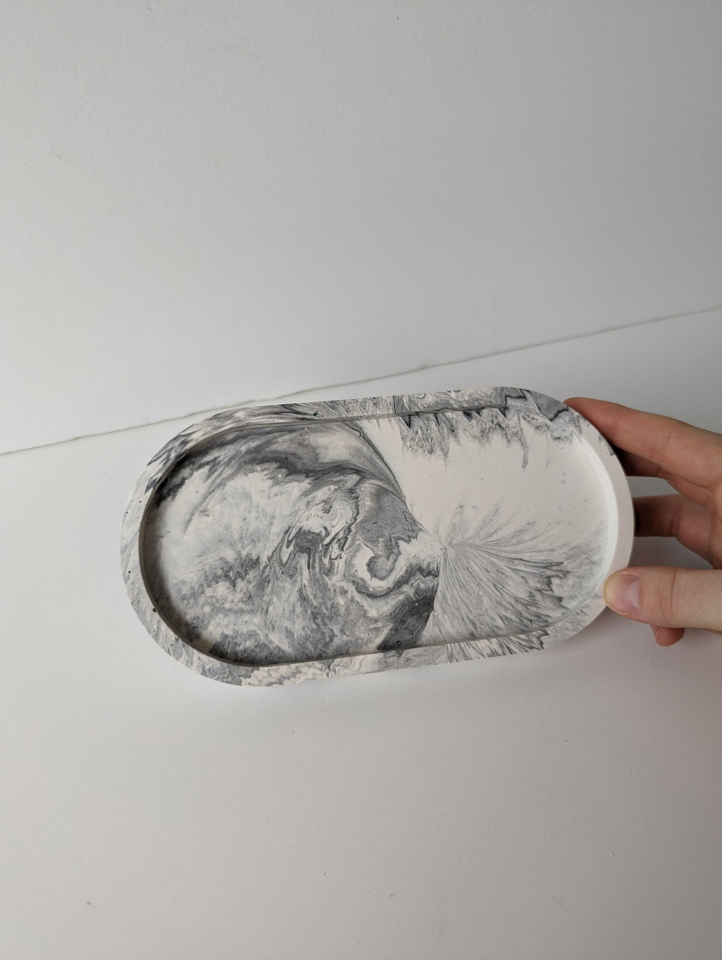 Black & White Marbled Small Tray