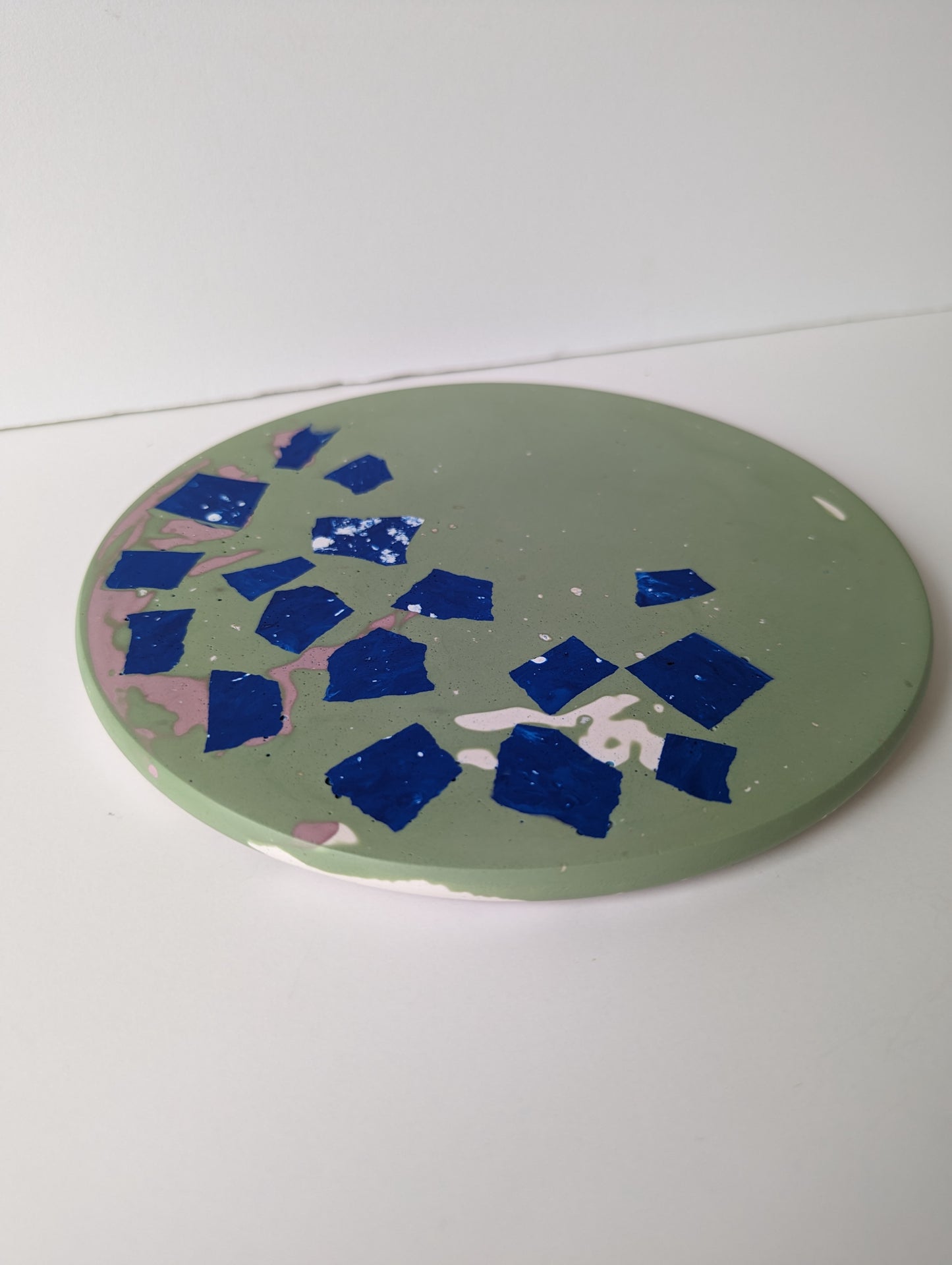 Sage Green Terrazzo Round Tray