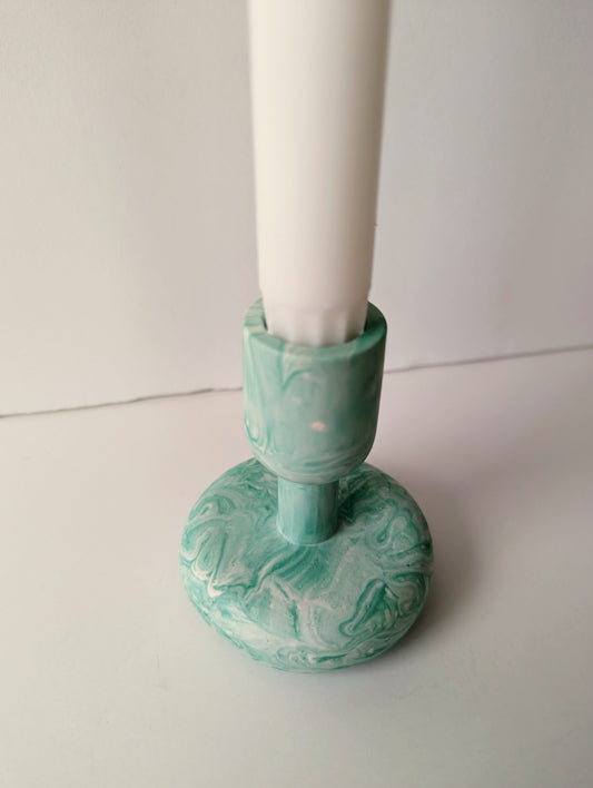 Jade Marbled Tall Taper Holder