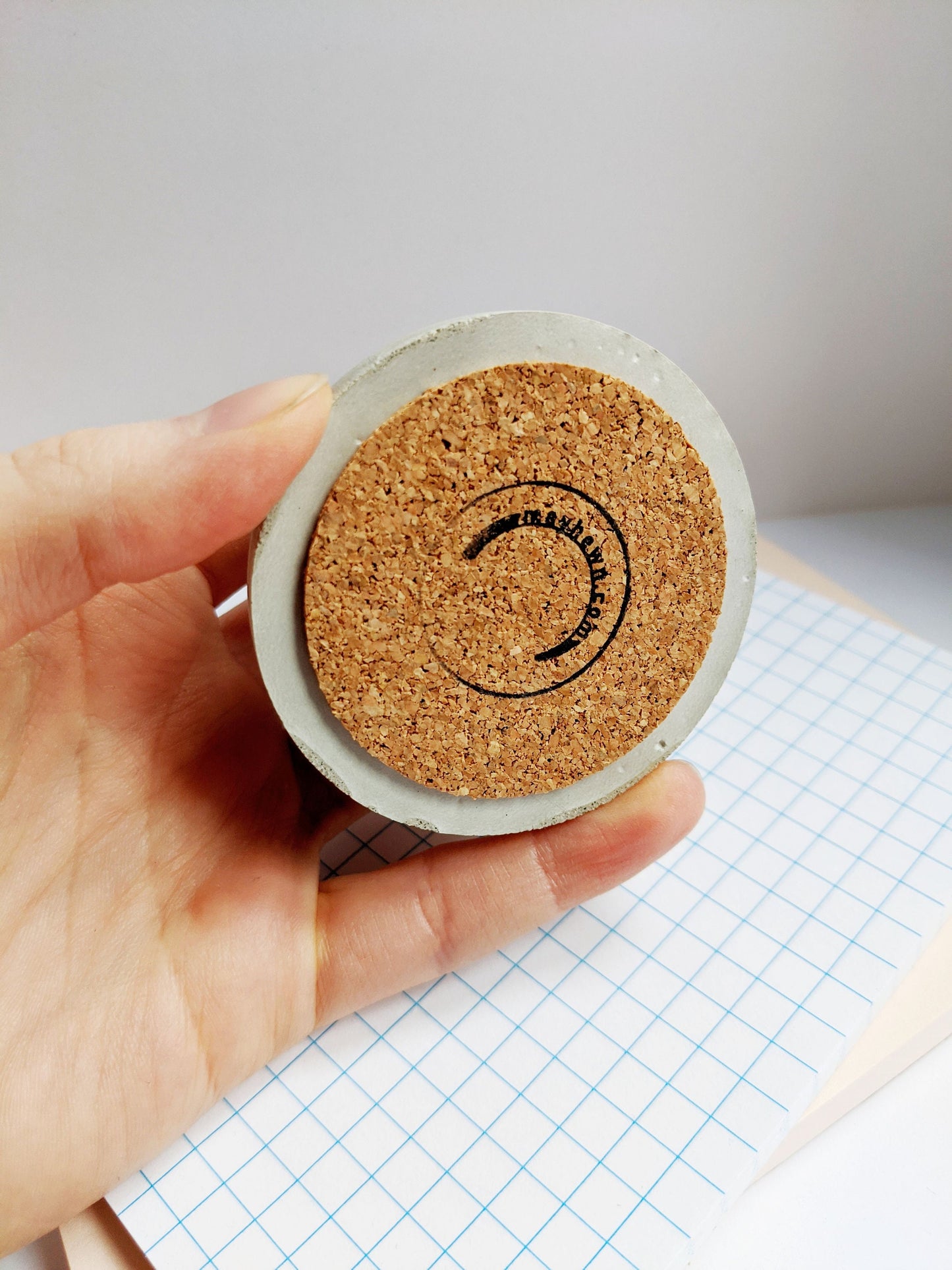 Minimalist Concrete Paperweight. Modern Concrete Home Decor. Home Office Desk Decor.