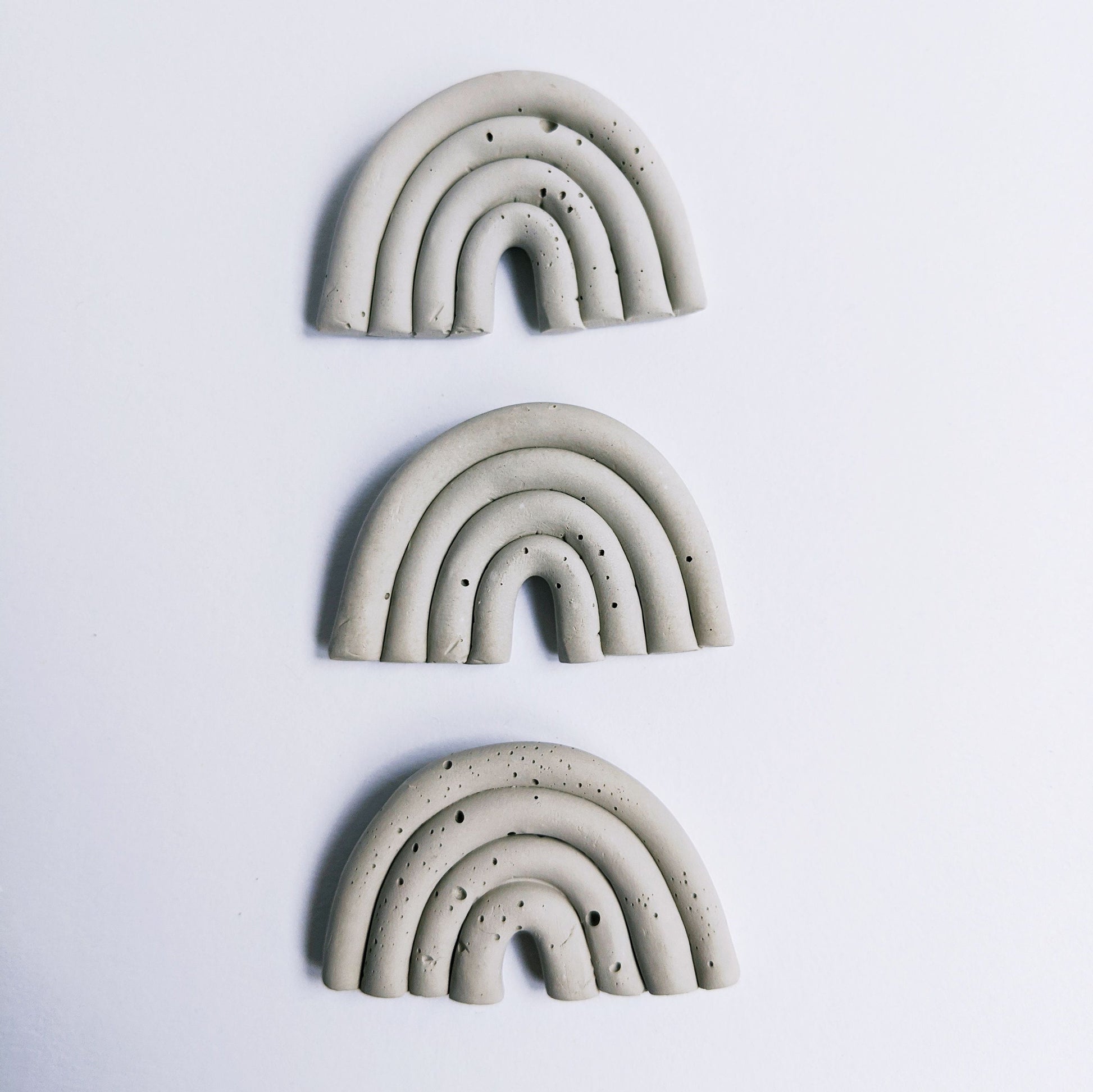 Rainbow Concrete Magnets. Monochrome Rainbow Fridge Magnets. Modern Home Office Magnets. Gifts under 20. Set of 3 Magnets.