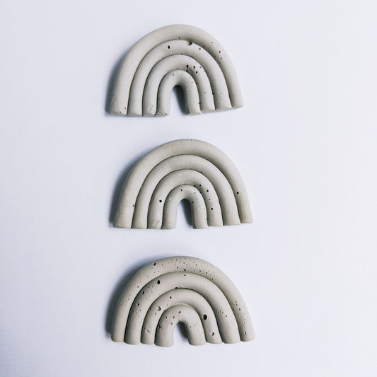Rainbow Concrete Magnets. Monochrome Rainbow Fridge Magnets. Modern Home Office Magnets. Gifts under 20. Set of 3 Magnets.