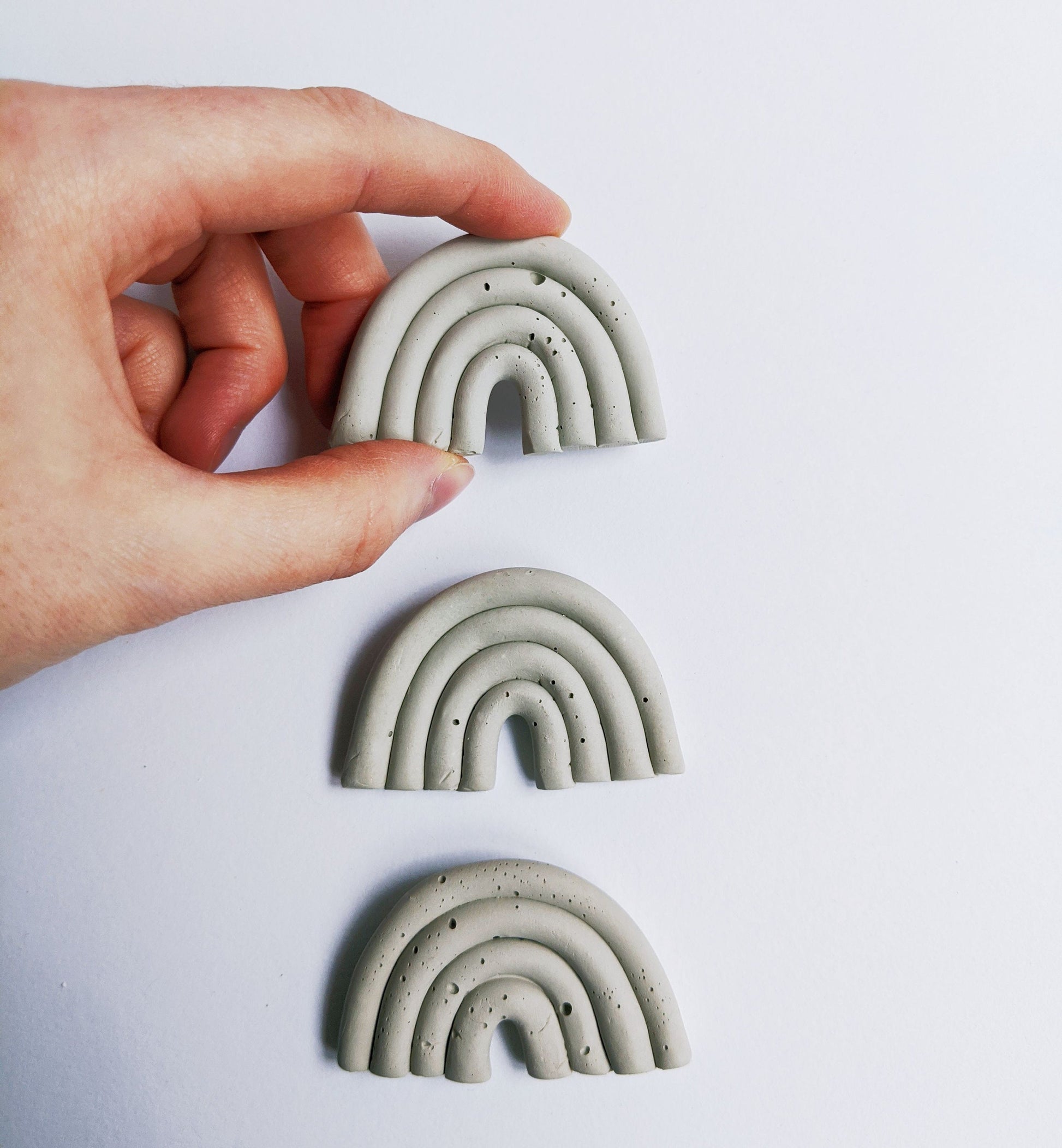 Rainbow Concrete Magnets. Monochrome Rainbow Fridge Magnets. Modern Home Office Magnets. Gifts under 20. Set of 3 Magnets.