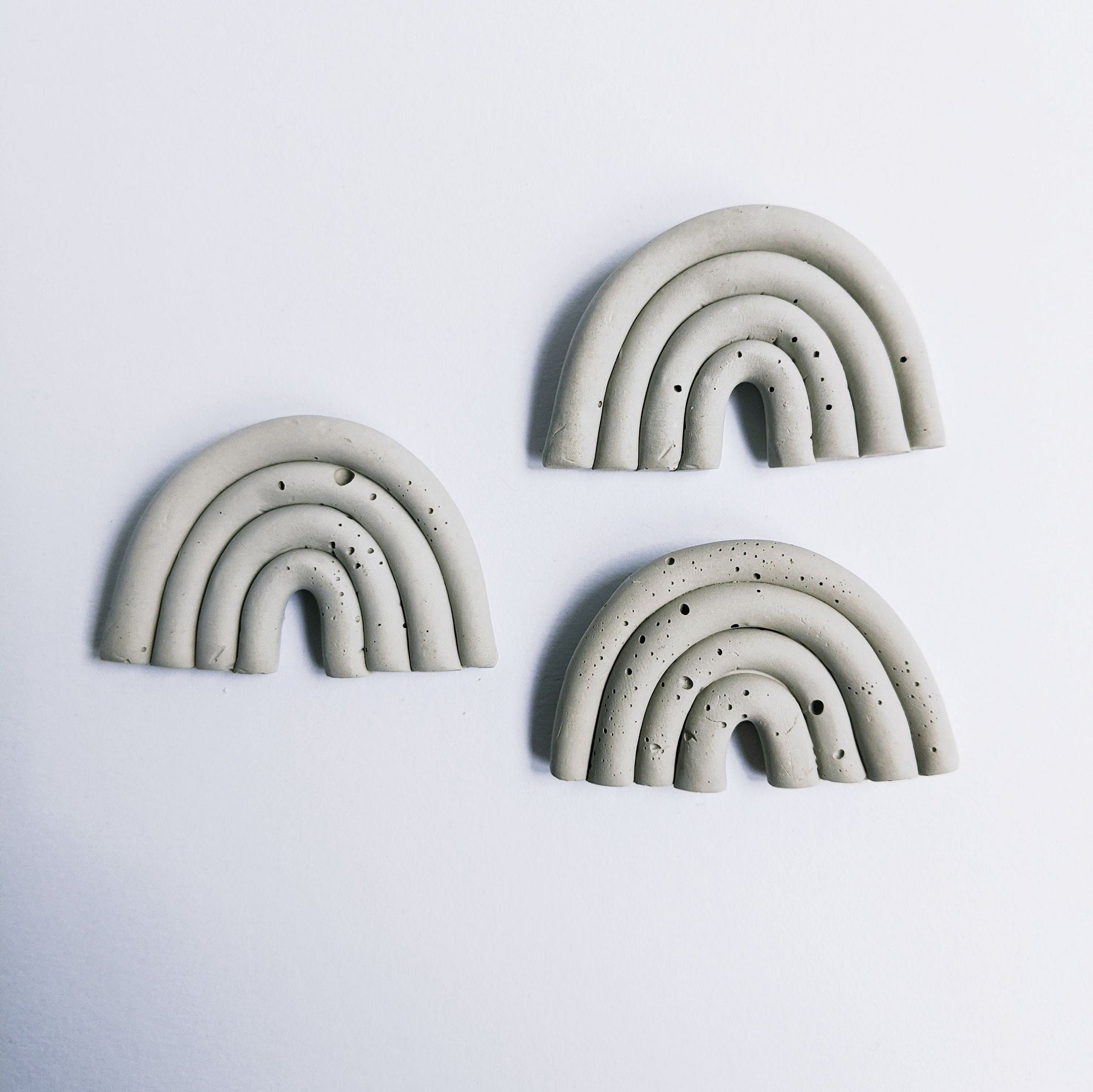 Rainbow Concrete Magnets. Monochrome Rainbow Fridge Magnets. Modern Home Office Magnets. Gifts under 20. Set of 3 Magnets.
