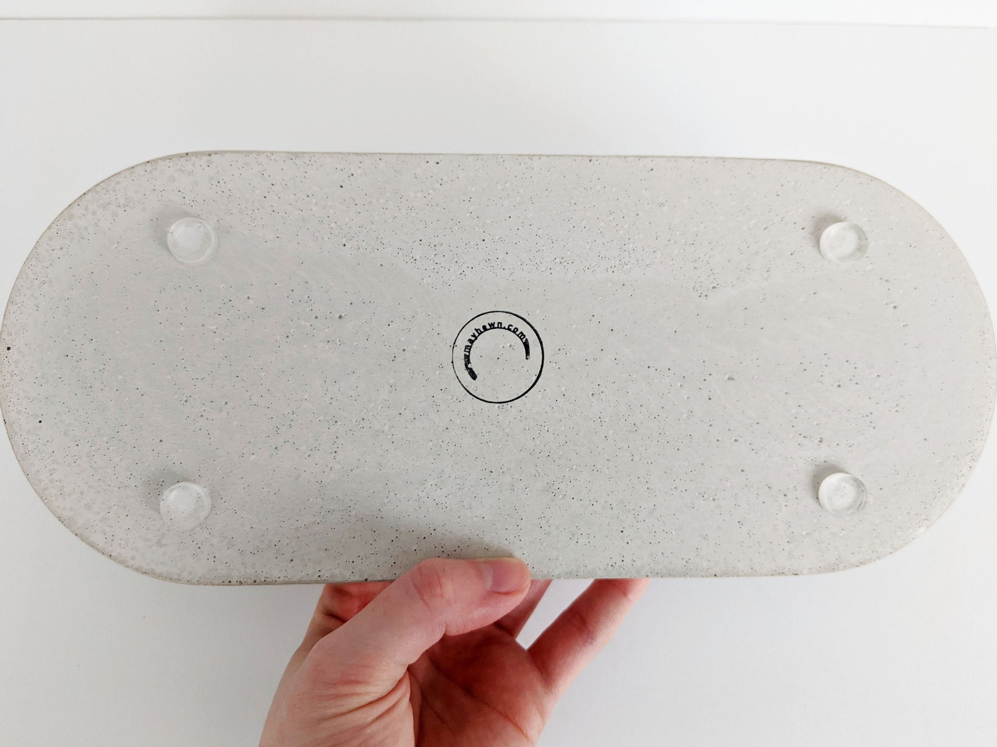 Concrete Pill Shaped Tray. Minimalist Concrete Bathroom Tray. Modern Home Office Desk Tray. Modern Scandi Home Decor. Oblong Tray for Keys.