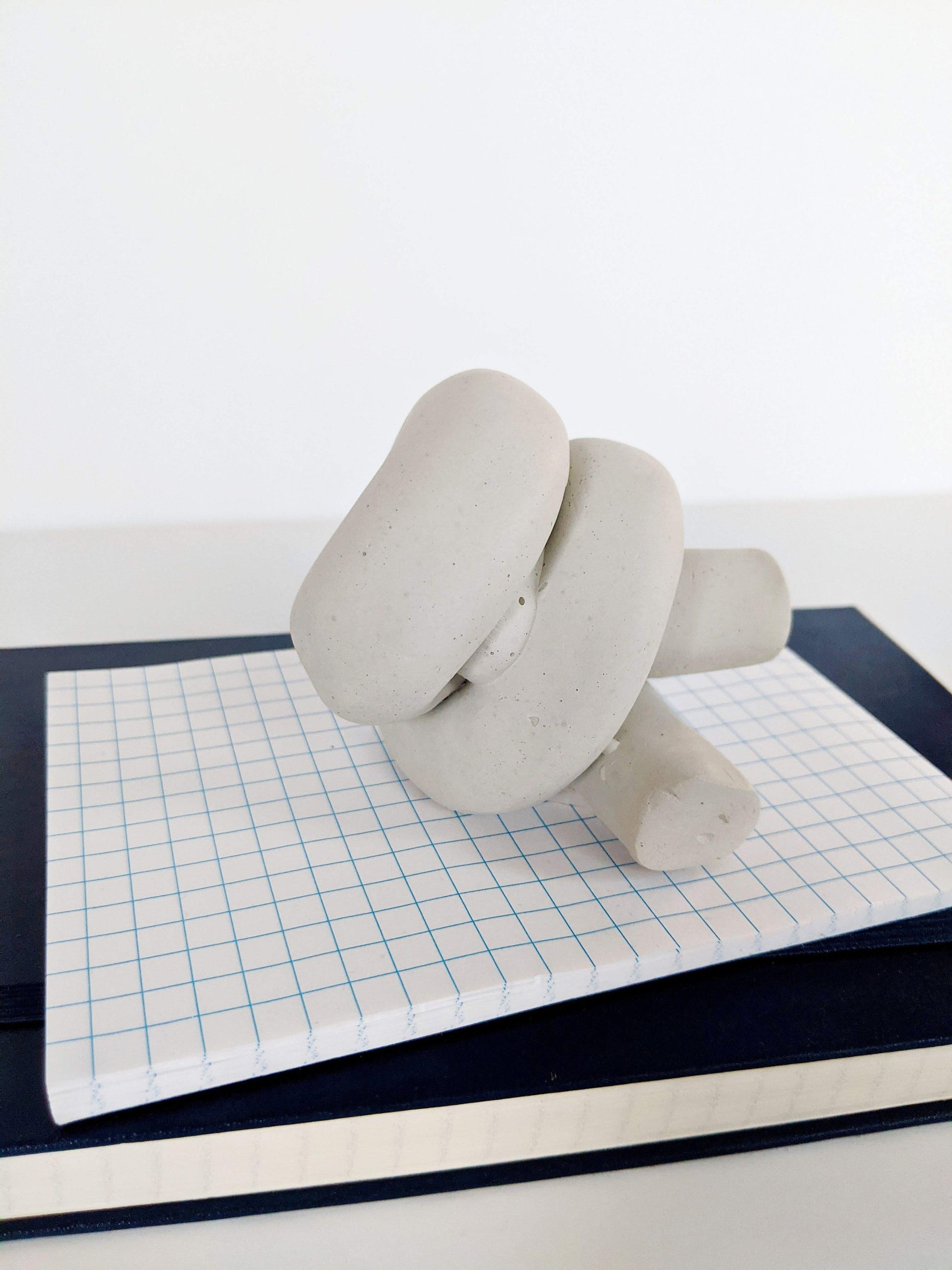 Abstract Concrete Knot Sculpture. Minimalist Concrete Paperweight. Modern Knot Concrete Home Decor.