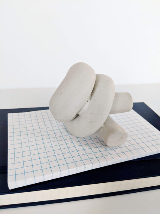 Abstract Concrete Knot Sculpture. Minimalist Concrete Paperweight. Modern Knot Concrete Home Decor.