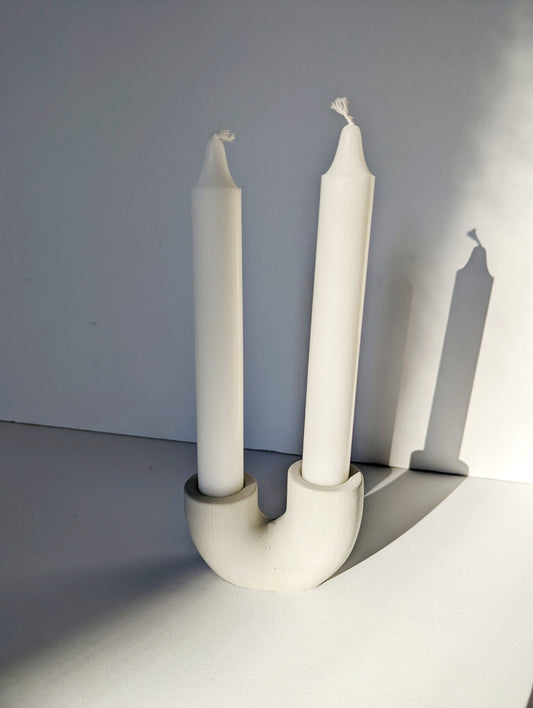 U-Shaped Taper Candle Holder. Minimalist Concrete Taper Holder. Modern Scandi Home Decor. Gifts under 30.